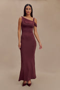 Janette Recycled Nylon And Mesh Sleeveless Maxi Dress in Mahogany – Chic&Drifts