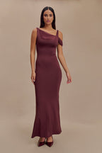 Janette Recycled Nylon And Mesh Sleeveless Maxi Dress in Mahogany – Chic&Drifts