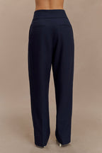 Penelope Pleated High Waisted Pants in Dark Navy – Chic&Drifts