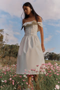 Orla Strapless Cotton Midi Dress in White – Chic&Drifts