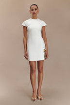 Remi Suiting Mini Dress With Floral Hardware in White – Chic&Drifts