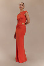 Kaida Slinky Maxi Dress With Hardware in Burnt Orange – Chic&Drifts