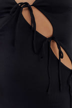 Dove Slinky And Mesh Maxi Dress in Black – Chic&Drifts