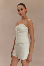 Parker Boucle Strapless Asymmetric Top in Ivory – Chic&Drifts