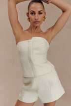 Parker Boucle Strapless Asymmetric Top in Ivory – Chic&Drifts