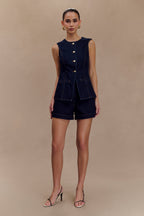 Abel Denim Button Up Top in Indigo Blue – Chic&Drifts