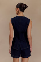 Abel Denim Button Up Top in Indigo Blue – Chic&Drifts