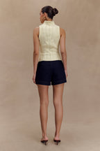 Roberta High Neck Cable Knit Top in Ivory – Chic&Drifts
