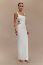 Alysanne Cut Out Knit Maxi Dress in White – Chic&Drifts