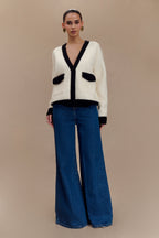 Jen Wide Leg Flare Jeans in Dark Blue – Chic&Drifts