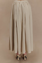 Clarence Linen A-Line Maxi Skirt in Natural – Chic&Drifts