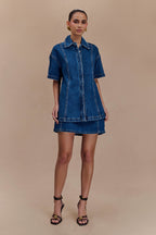 Maya Oversized Denim Shirt in Dark Blue – Chic&Drifts