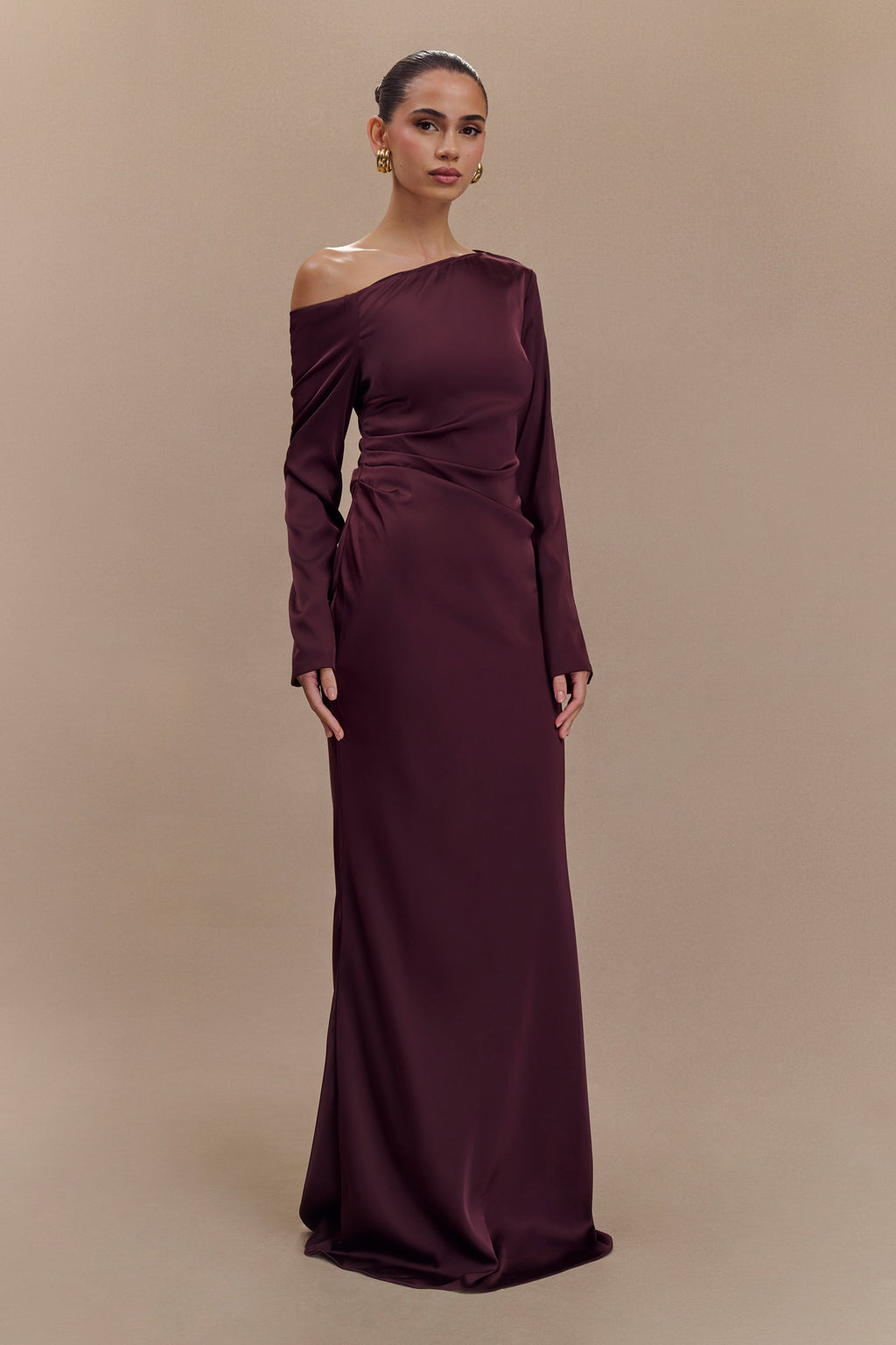 Avery Long Sleeve Maxi Dress in Plum – Chic&Drifts
