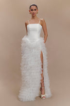 Magnolia Tiered Ruffle Maxi Dress in Ivory – Chic&Drifts