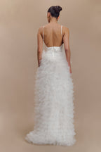 Magnolia Tiered Ruffle Maxi Dress in Ivory – Chic&Drifts