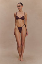 Rosmunda Ruched Bikini Top in Chocolate – Chic&Drifts