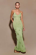 Suki Metallic Knit Maxi Dress in Pastel Green – Chic&Drifts