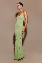 Suki Metallic Knit Maxi Dress in Pastel Green – Chic&Drifts