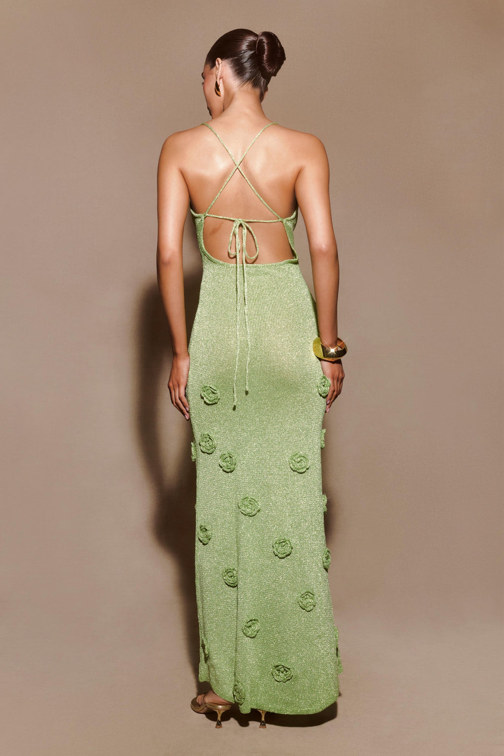 Suki Metallic Knit Maxi Dress in Pastel Green – Chic&Drifts