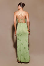 Suki Metallic Knit Maxi Dress in Pastel Green – Chic&Drifts