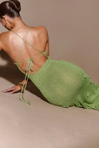 Suki Metallic Knit Maxi Dress in Pastel Green – Chic&Drifts