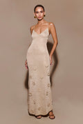 Suki Metallic Knit Maxi Dress in Gold – Chic&Drifts