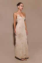 Suki Metallic Knit Maxi Dress in Gold – Chic&Drifts