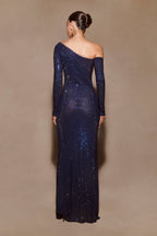 Nash Diamante Off Shoulder Maxi Dress in Navy – Chic&Drifts