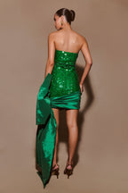 Franka Strapless Bow Mini Dress in Emerald – Chic&Drifts