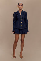 Hilary Long Sleeve Denim Top in Indigo Blue – Chic&Drifts