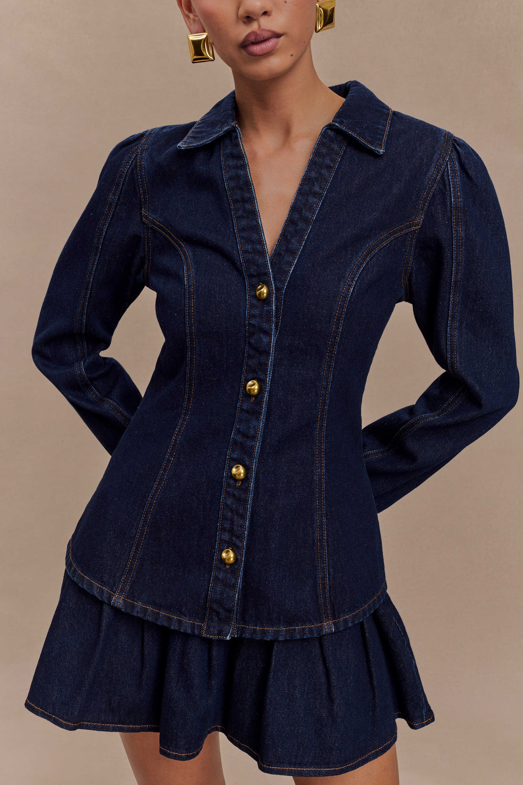 Candice Pleated Denim Mini Skirt in Indigo Blue – Chic&Drifts
