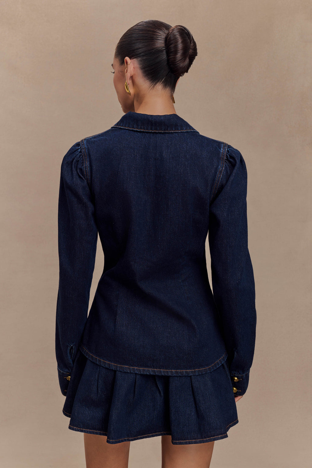 Hilary Long Sleeve Denim Top in Indigo Blue – Chic&Drifts