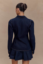 Hilary Long Sleeve Denim Top in Indigo Blue – Chic&Drifts