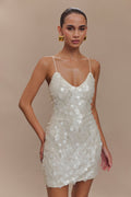 Romilly Sequin Mini Dress in Ivory – Chic&Drifts
