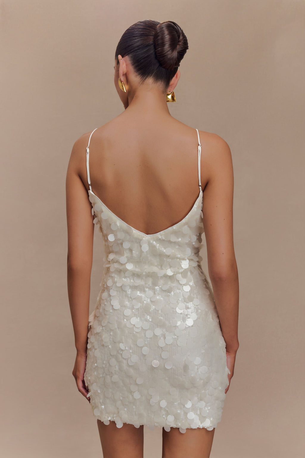 Romilly Sequin Mini Dress in Ivory – Chic&Drifts