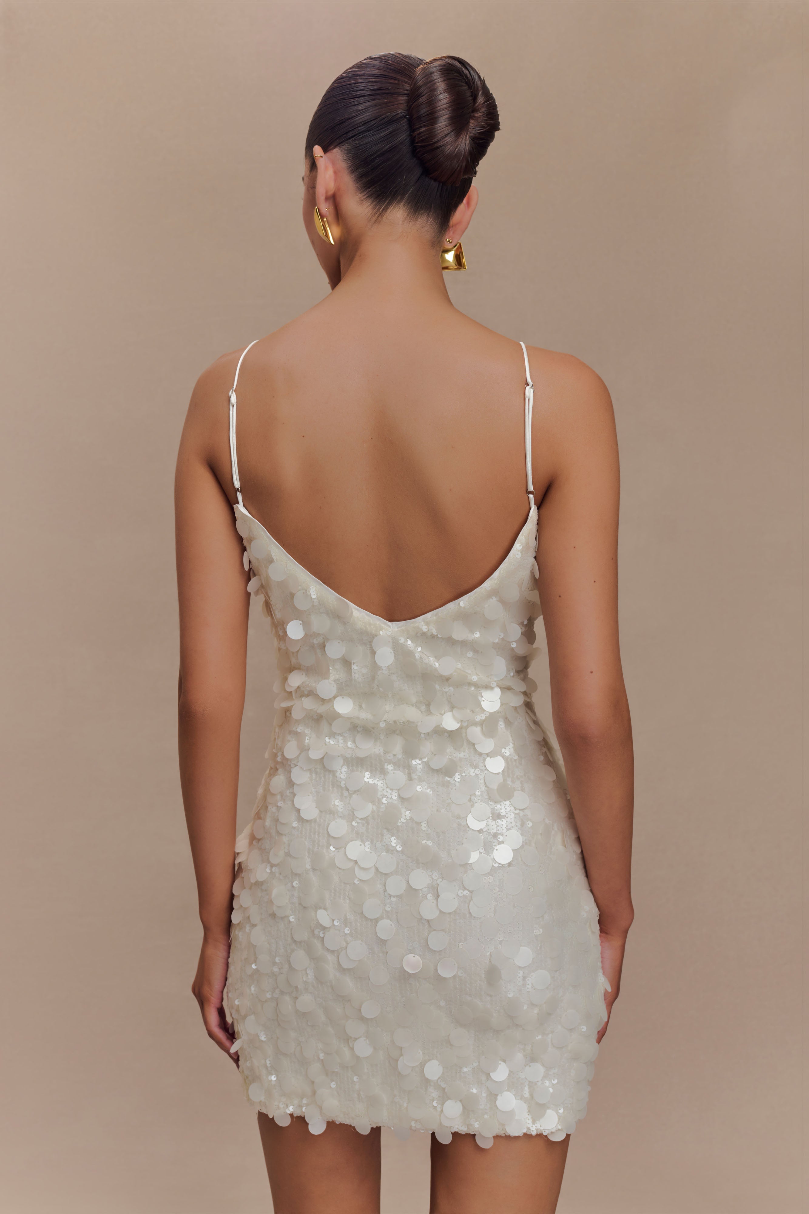Romilly Sequin Mini Dress in Ivory – Chic&Drifts