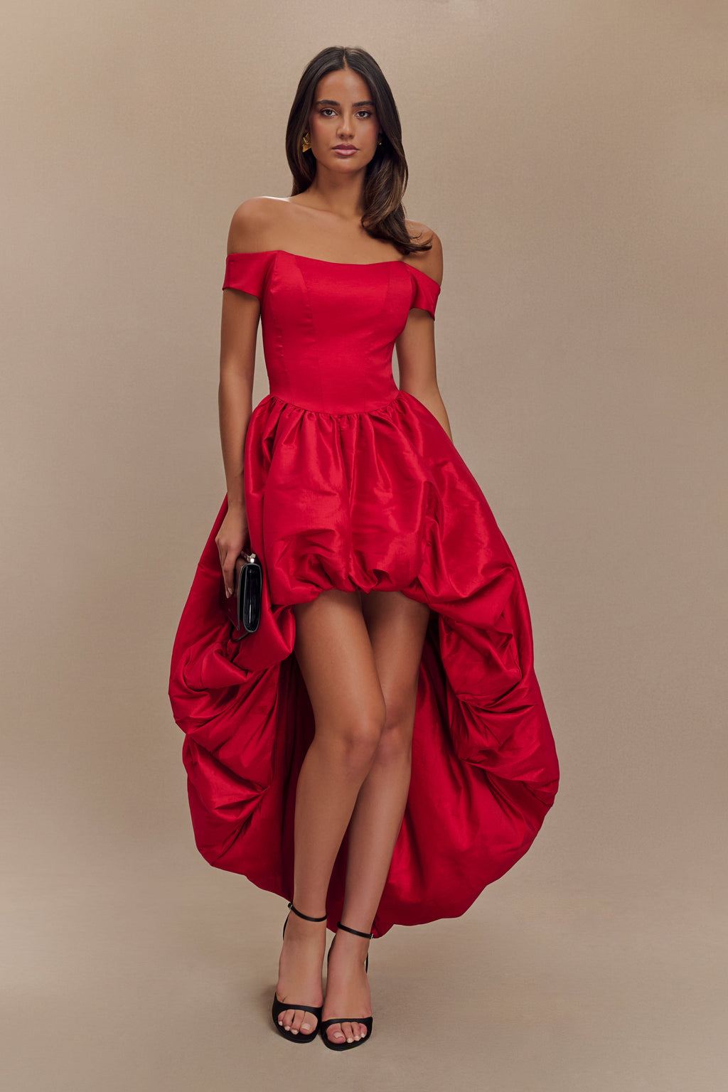 Amelia Bubble Maxi Dress in Ruby Red – Chic&Drifts