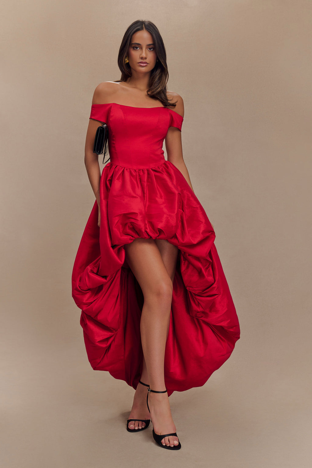 Amelia Bubble Maxi Dress in Ruby Red – Chic&Drifts