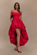 Amelia Bubble Maxi Dress in Ruby Red – Chic&Drifts