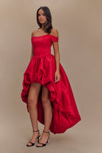 Amelia Bubble Maxi Dress in Ruby Red – Chic&Drifts
