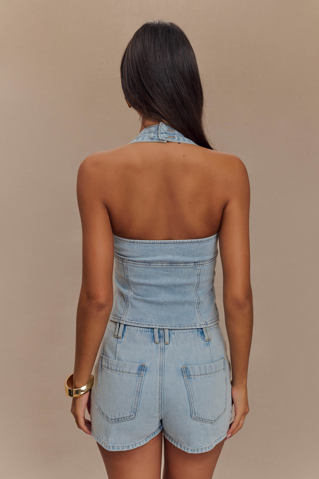 Dayna Denim Halter Top in Light Blue – Chic&Drifts