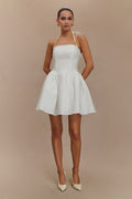 Ruby Halter Mini Dress in White – Chic&Drifts