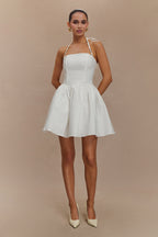 Ruby Halter Mini Dress in White – Chic&Drifts