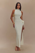 Stephanie Cut Out Knit Maxi Dress in Ivory – Chic&Drifts