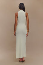 Stephanie Cut Out Knit Maxi Dress in Ivory – Chic&Drifts