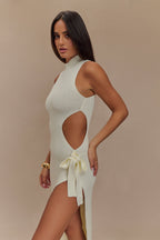 Stephanie Cut Out Knit Maxi Dress in Ivory – Chic&Drifts
