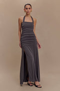 Bentley Peached Jersey Halter Maxi Dress