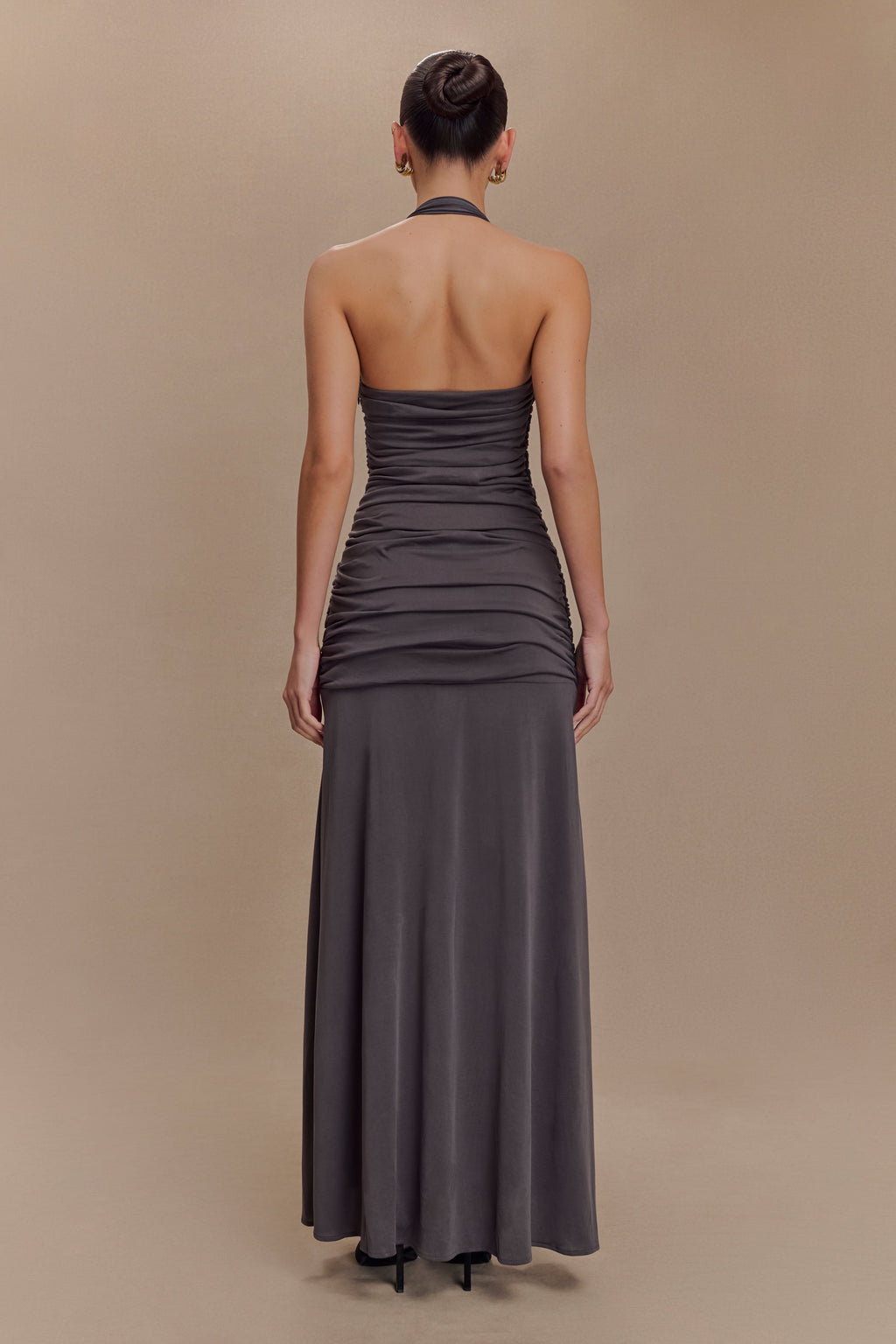 Bentley Peached Jersey Halter Maxi Dress