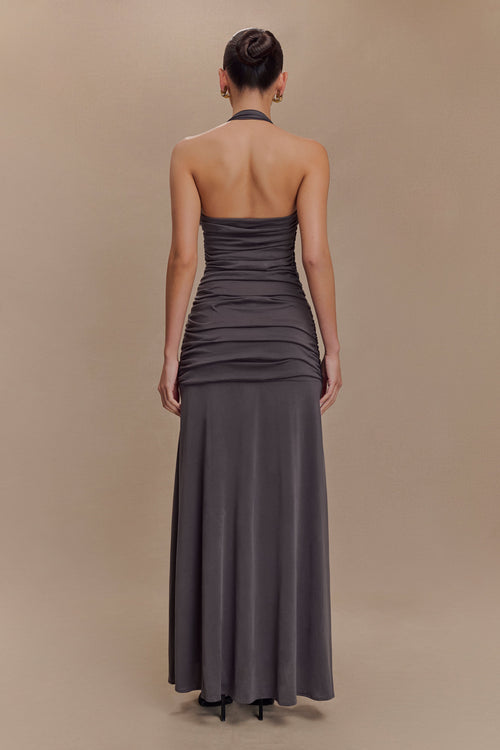 Bentley Peached Jersey Halter Maxi Dress