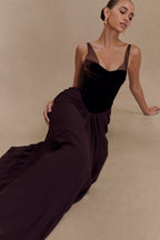 Roxanne Velvet Corset Maxi Dress in Cacao Brown – Chic&Drifts